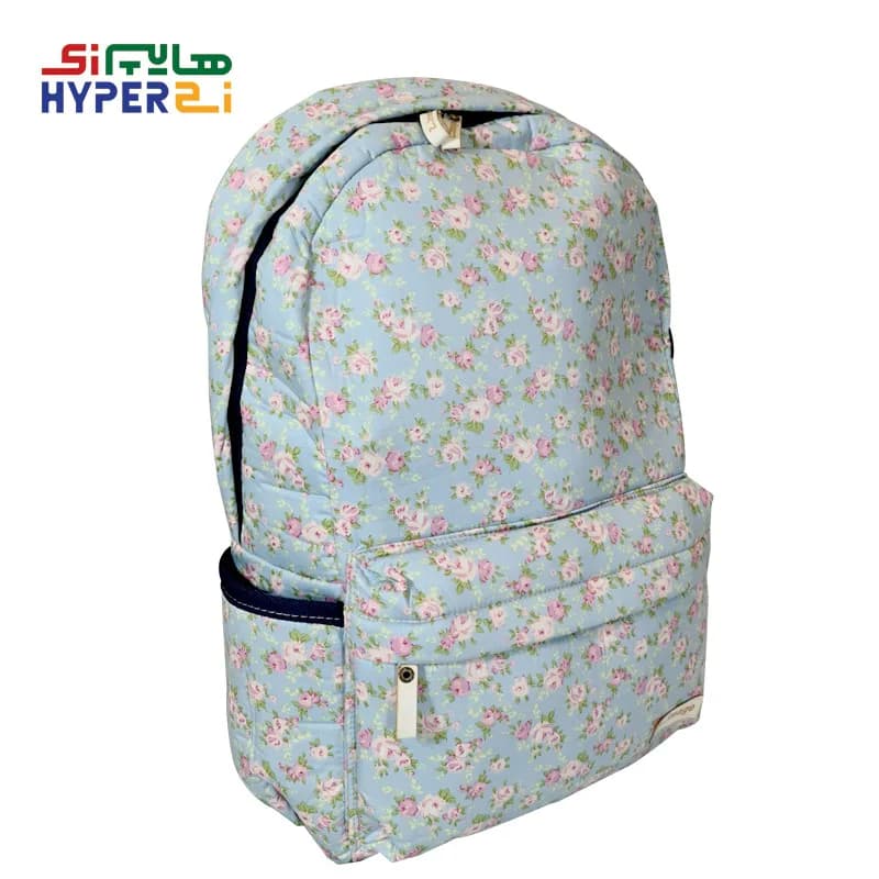 کوله پشتی زیماژ کد K011 طرح آبی کمرنگ گلدار