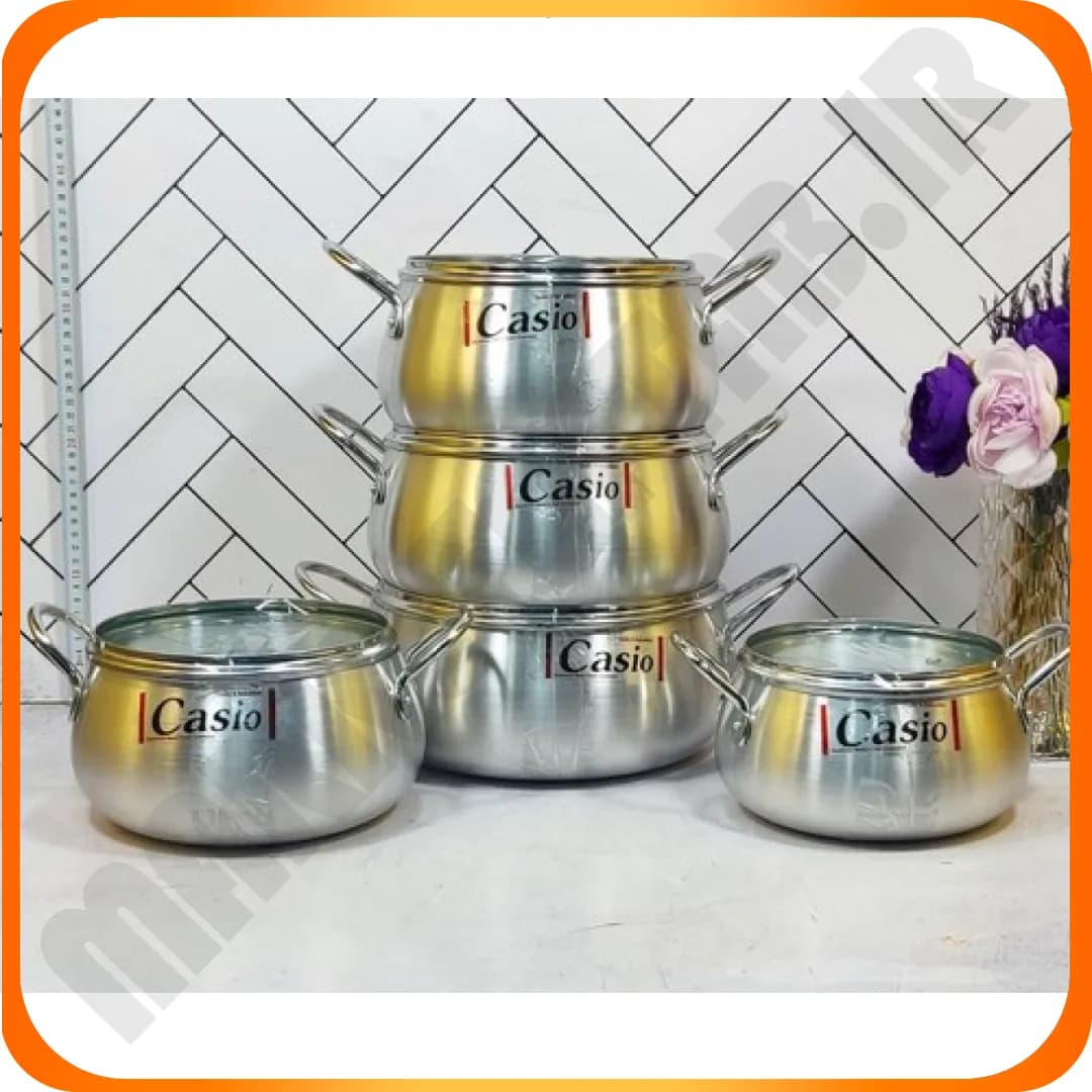 سرویس 10 پارچه سنگین دسته کروم درب پیرکس کاسیو — تصویر ۲