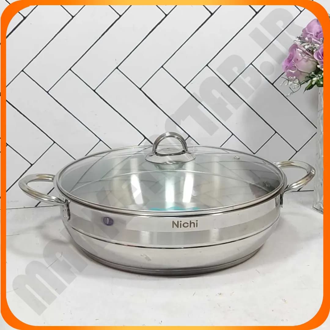 تابه 32دودسته درب پیرکس NP-32 استیل نیچی
