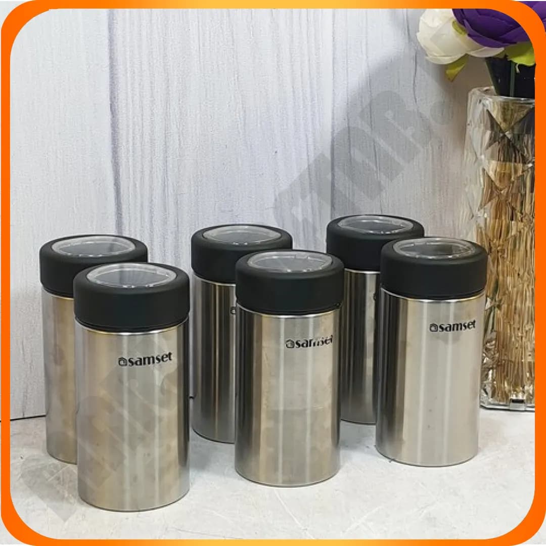 جا ادویه 6 پارچه استوانه ای استیل 40105001 سام ست