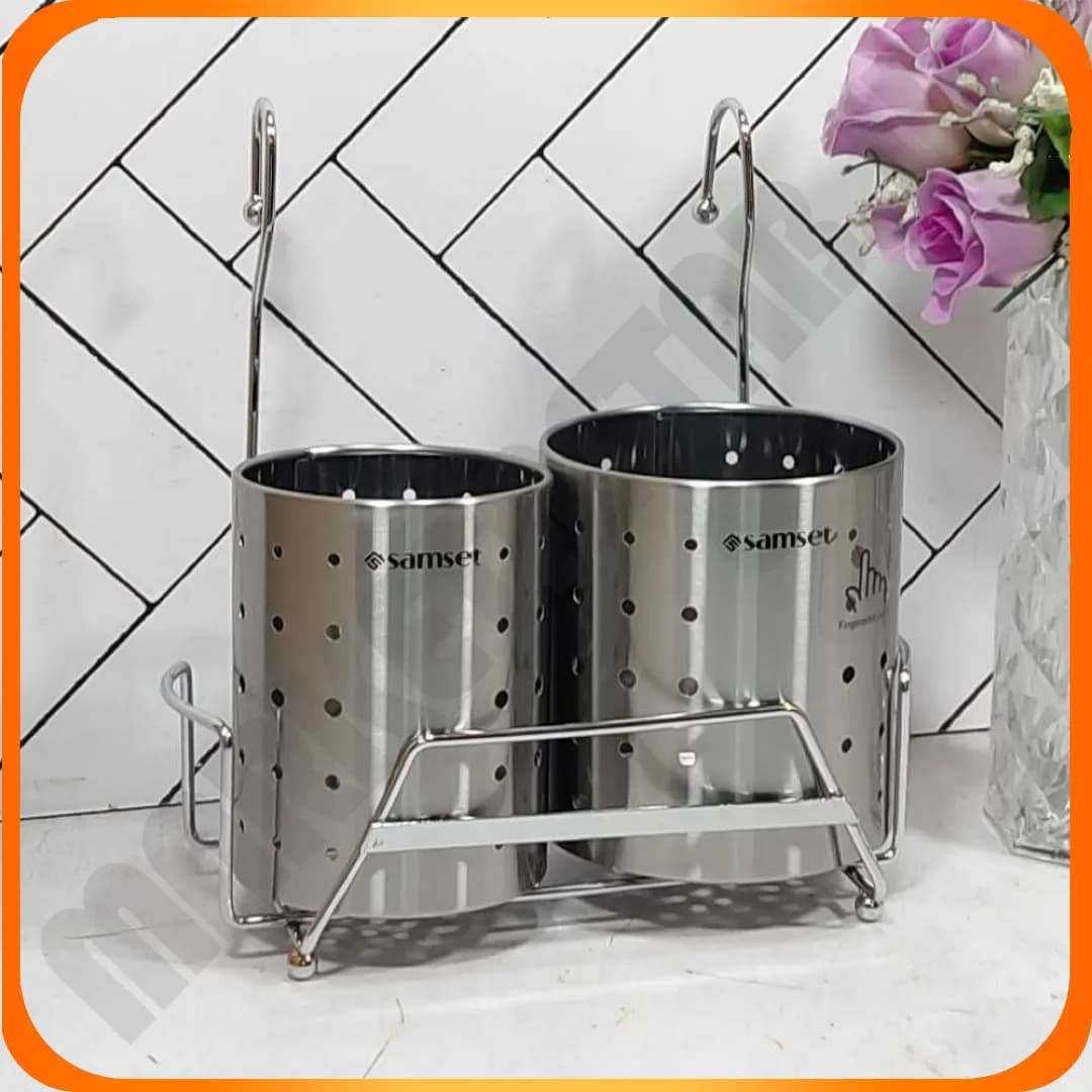 40108023 پک جاقاشق و چنگال دوقلو استوانه ای BM استیل جور سام ست