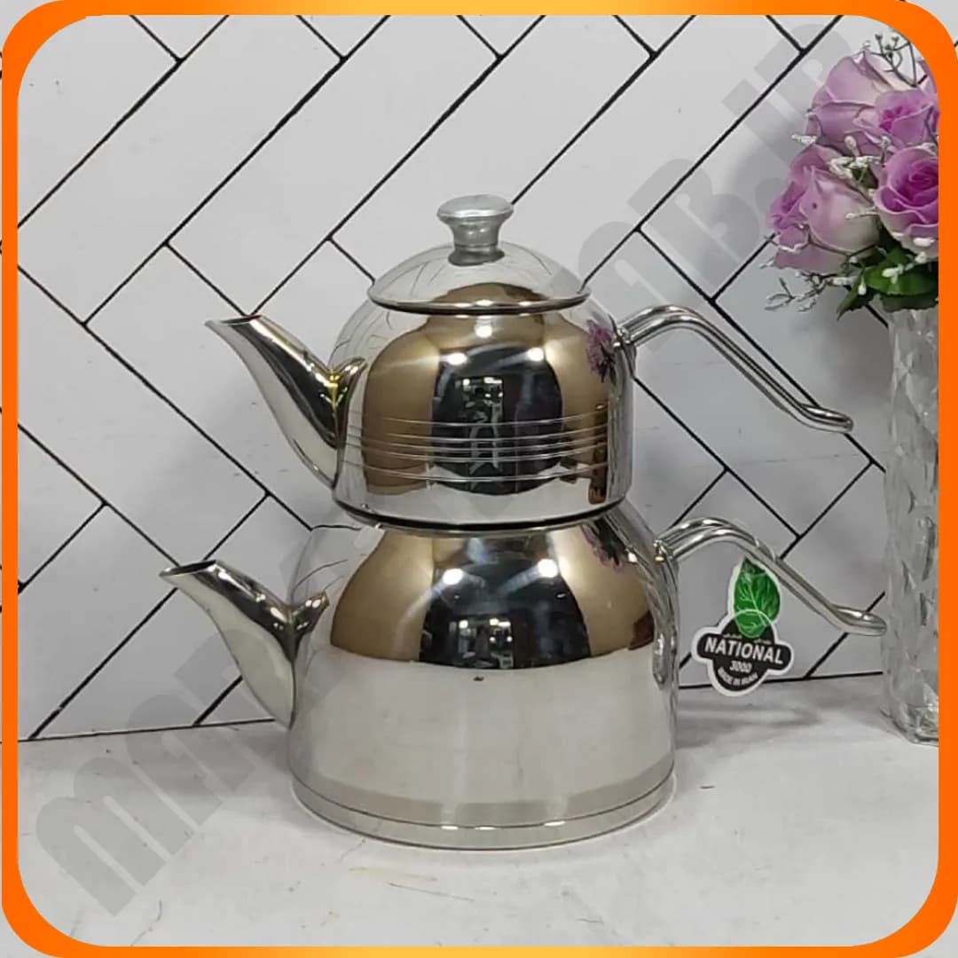 کتری قوری (قوری استیل) تک دسته استیل ناسیونال