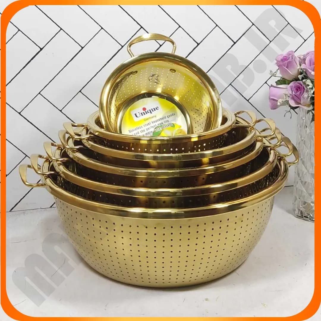 سرویس آبکش 6 پارچه دسته دار طلایی یونیک جرمنی