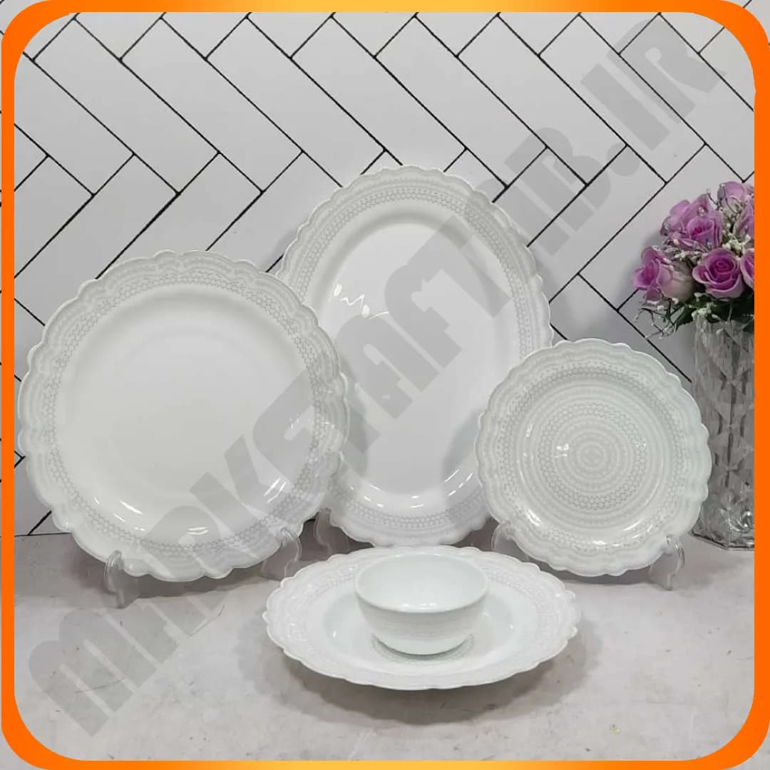 سرویس 25 پارچه گرد نلین خاکستری آرکوپال آیروپال
