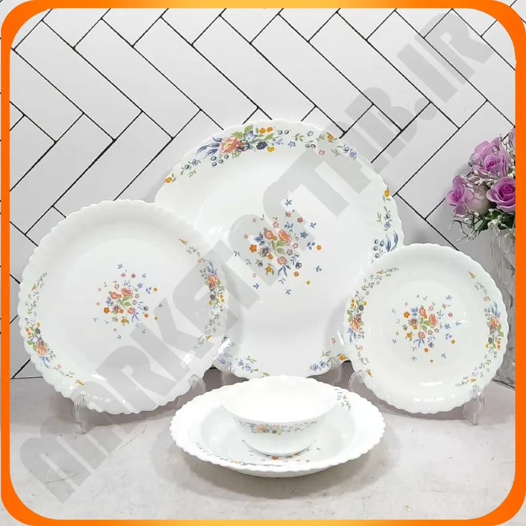 سرویس 25 پارچه فرست گلدار ویکتوریا اکونومی گلدن اپال