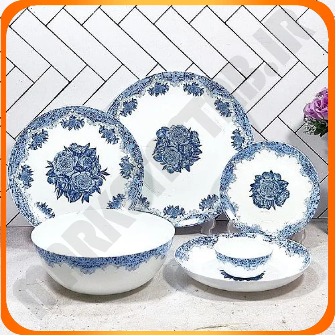 سرویس 26 پارچه گرد کلاسیک رزگلی سرمه ای آرکوپال دینو