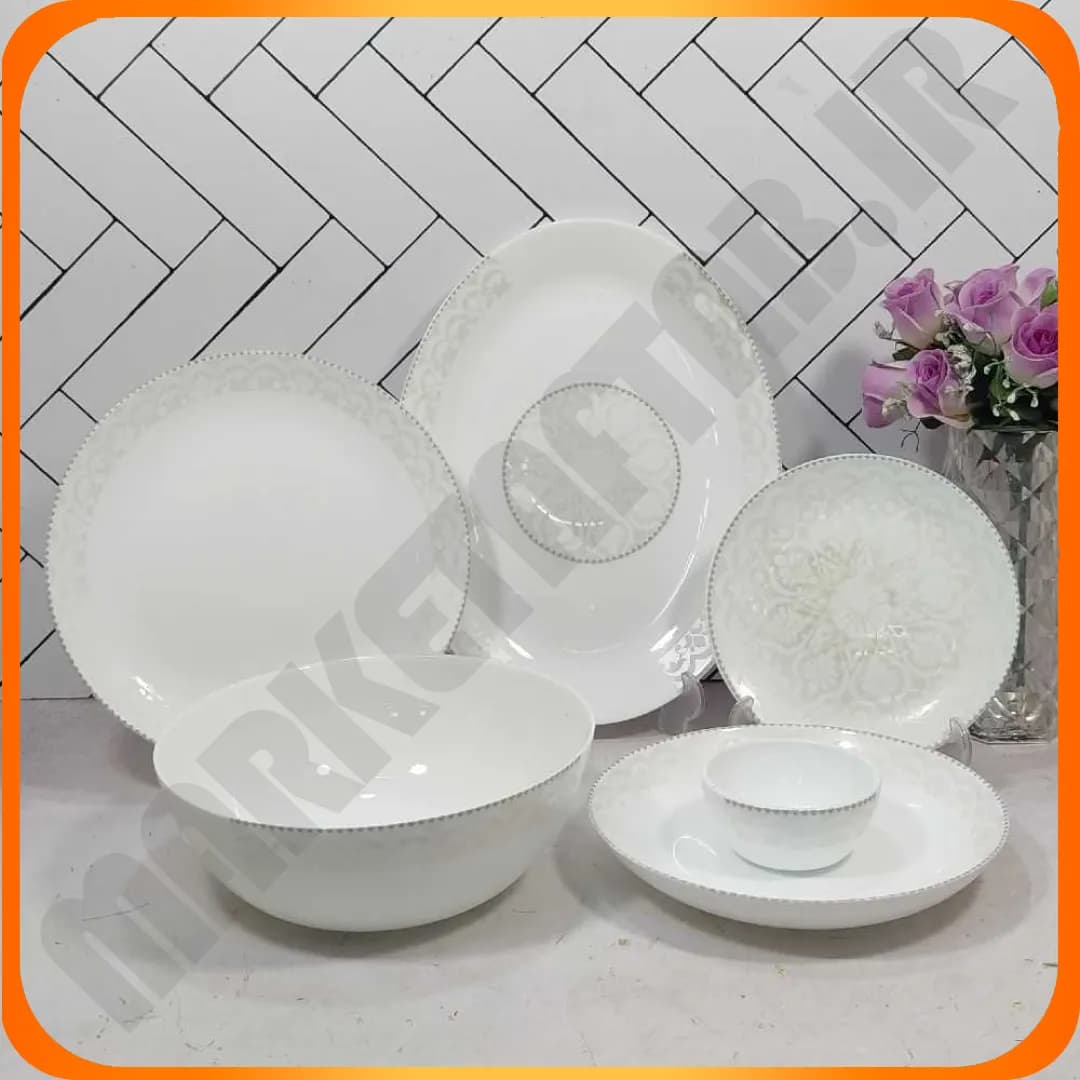سرویس 26 پارچه گرد کلاسیک گلستان نقره ای آرکوپال فرانسوا — تصویر ۲