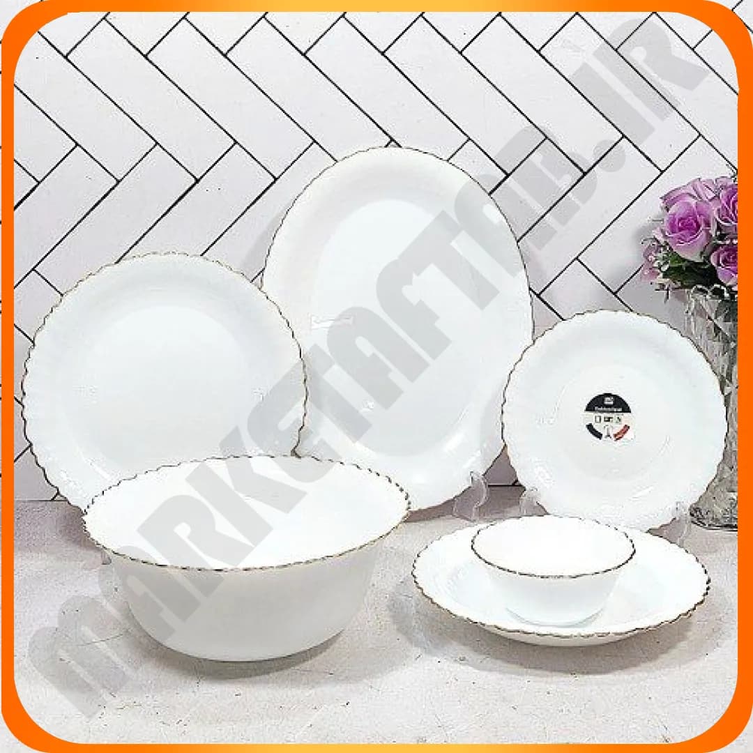 سرویس 26 پارچه کنگره لب طلا نیو feston آرکوپال گلدن اپال — تصویر ۲