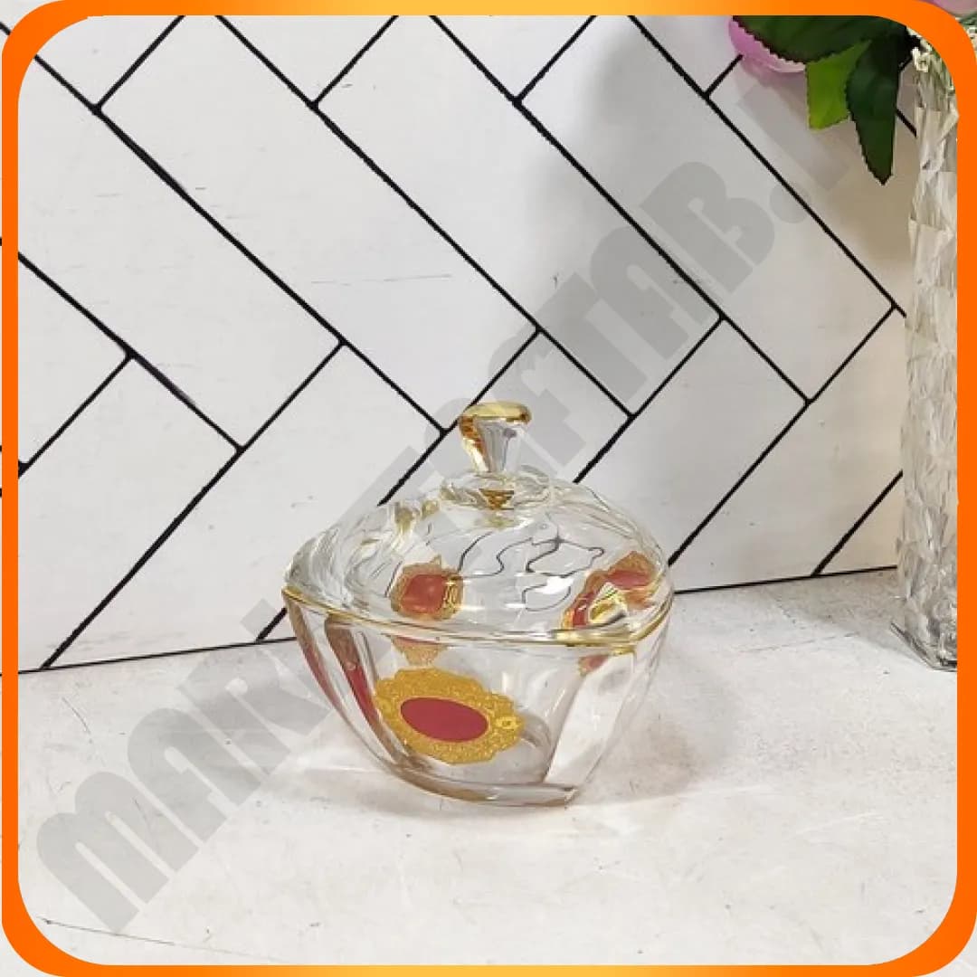 TP-GW00505VEN قندان لب طلا طرح دار زرشکی ونا چین