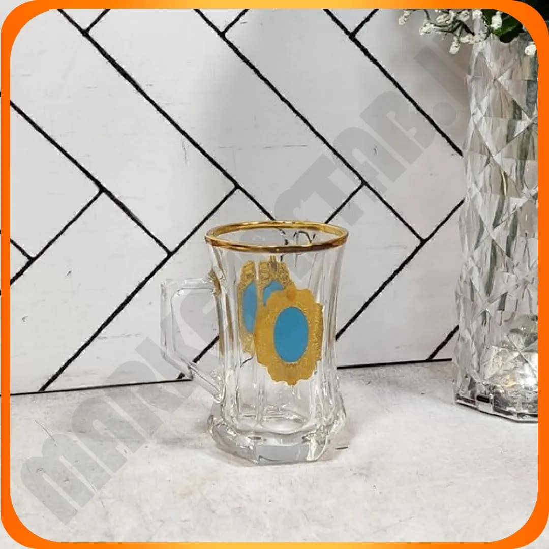 A-2010 فنجان لب طلا طرح دار آبی گلکسی چین