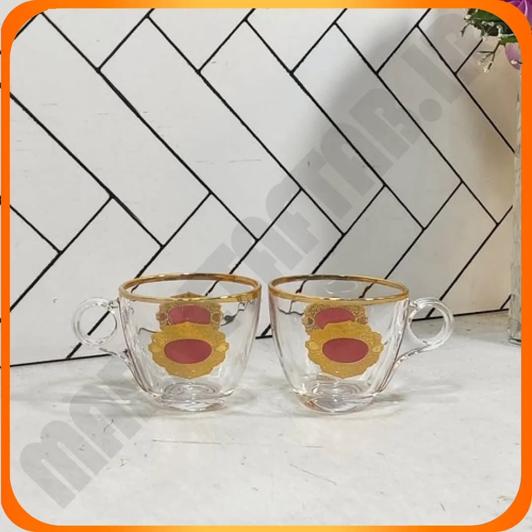 فنجان چری لب طلا KTZB95 طرحدار زرشکی بلینک مکس — تصویر ۲