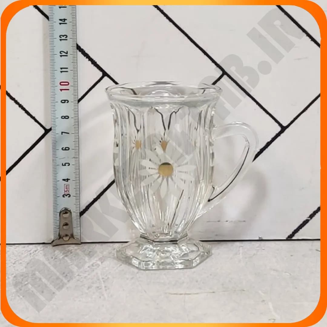 نیم لیوان پایه دار P94904H طرح بابونه سون — تصویر ۳