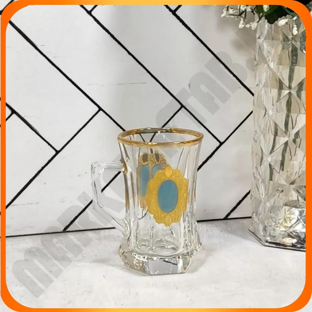 2010A فنجان گلکسی لب طلا طرح دار آبی چین — تصویر ۲
