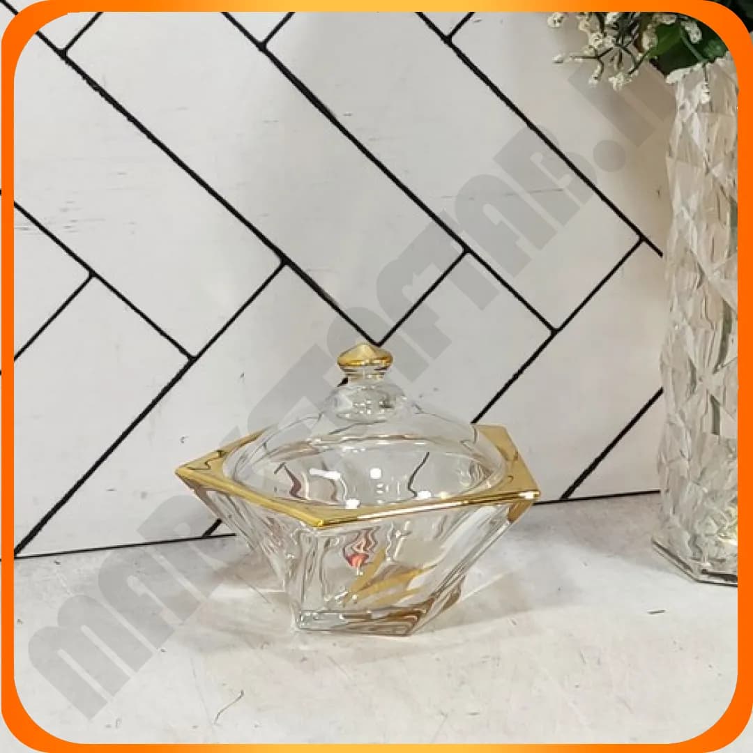 قندان اوسیس OS330 لب طلا طرح لاله چین — تصویر ۲