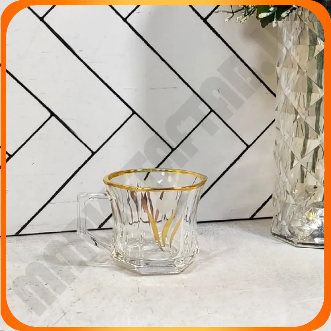 فنجان گلکسی لب طلا 2010C طرح لاله چین