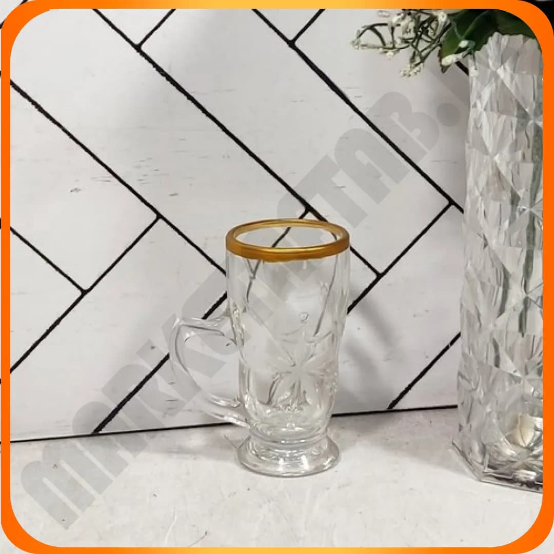 نیم لیوان دسته دار یاقوت اکلیلی نوری تازه چین — تصویر ۲