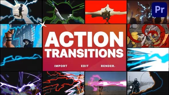 پروژه پریمیر ترانزیشن های اکشن Action Transitions