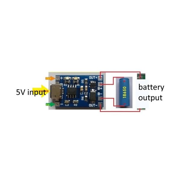 شارژر میکرو USB باتری های لیتیومی تکی به همراه محافظ (5V 1A ) — تصویر ۲