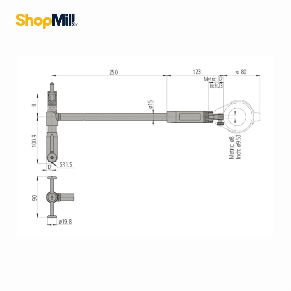 بورگیج میتوتویو (Mitutoyo) داخل‌سنج 250-160 میلی‌متر مدل 715-511 — تصویر ۲