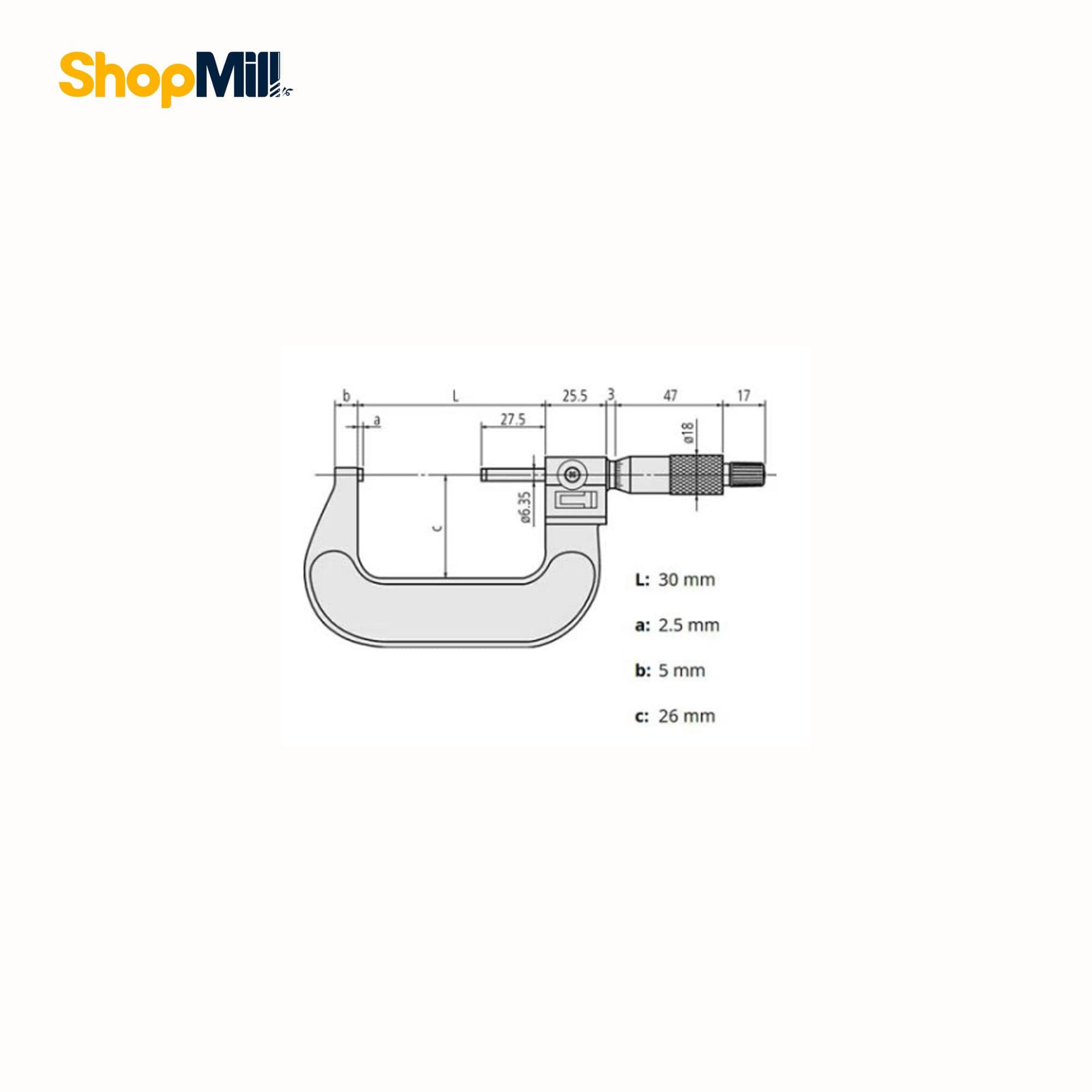 میکرومتر کنتوردار میتوتویو (Mitutoyo) 0-25 میلیمتر مدل 111-193 — تصویر ۲