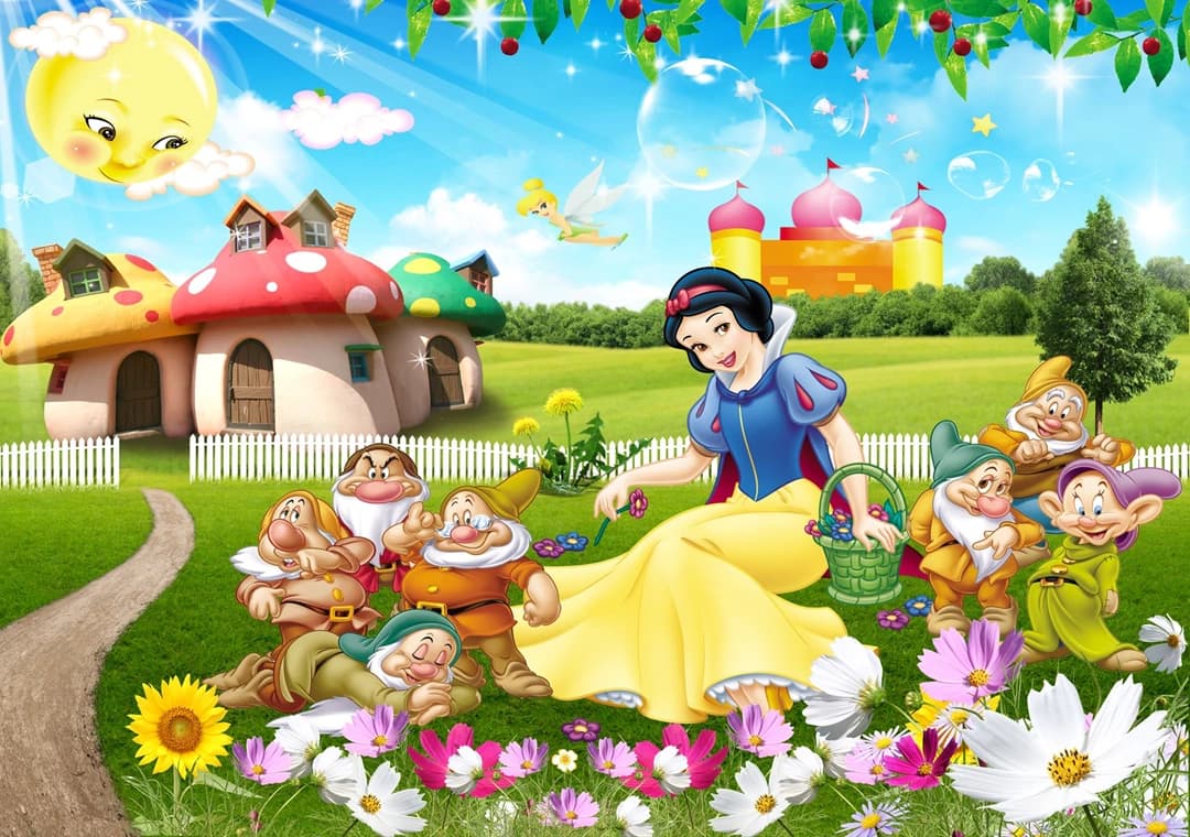 پوستر دیواری کودک سفید برفی و هفت کوتوله B0475 — تصویر ۲