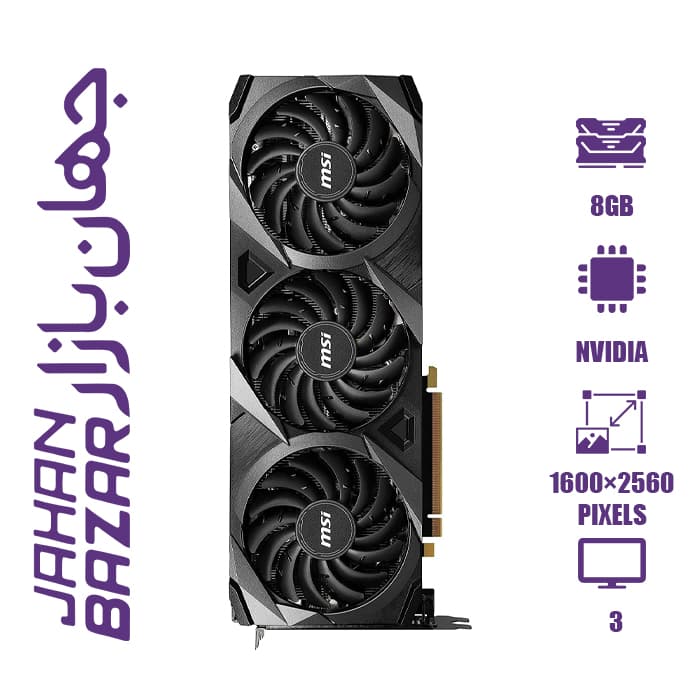 کارت گرافیک استوک ام اس آی MSI GeForce RTX 3070 Ti VENTUS 3X OC 8GB ظرفیت 8 گیگابایت