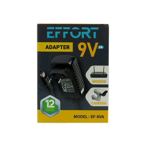 آداپتور 9 ولت 1 آمپر EFFORT مدل 9VA — تصویر ۲