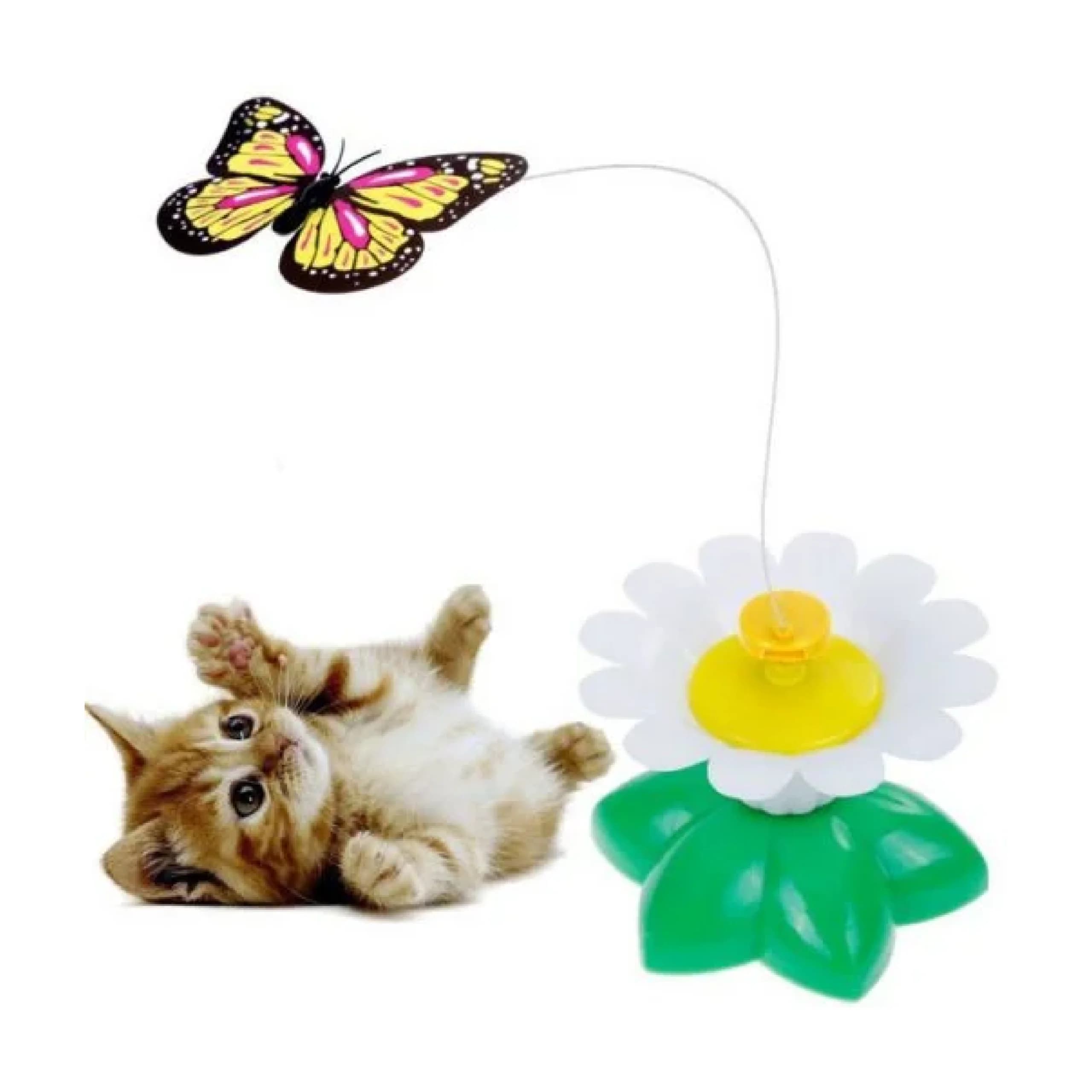 اسباب بازی گربه مدل گل و پروانه چرخان Butterfly Toy For Cat