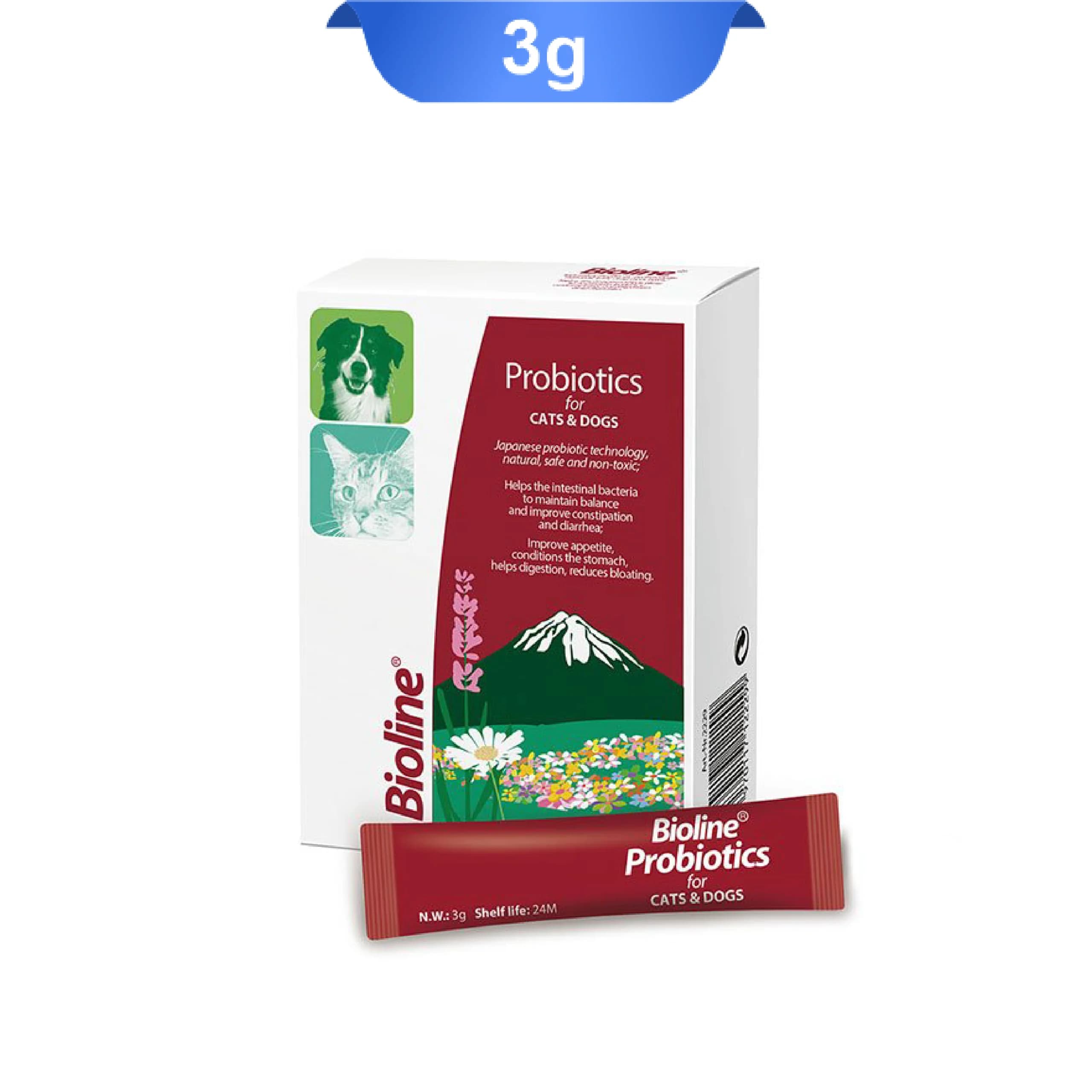 پودر پروبیوتیک گربه و سگ بایولاین (ساشه ای 1 عددی) Bioline Probiotics