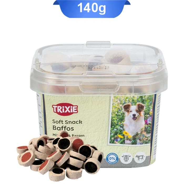 تشویقی سگ سطلی تریکسی طعم گوشت گاو و سیرابی وزن 140 گرم Trixie Soft Snack Baffos