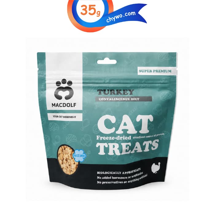 تشویقی گربه مکدلف طعم بوقلمون وزن 35 گرم Macdolf cat treats with Turkey