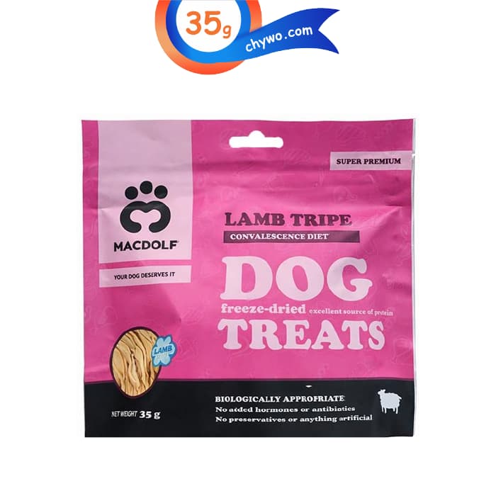 تشویقی سگ مکدلف طعم سیرابی وزن 35 گرم Macdolf dog treats with Lamb Tripe