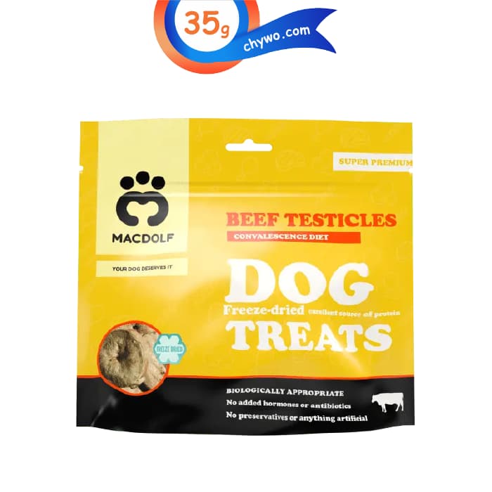 تشویقی سگ مکدلف طعم دنبلان وزن 35 گرم Macdolf dog treats with Beed Testicles