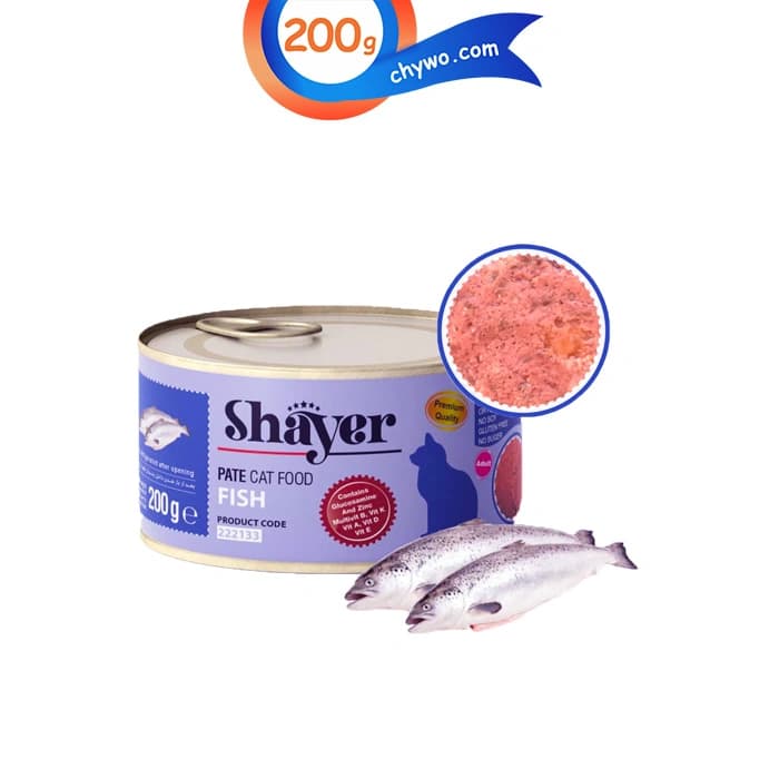 کنسرو گربه شایر طعم ماهی مدل پته ای وزن 200 گرم Shayer Pate Cat Food