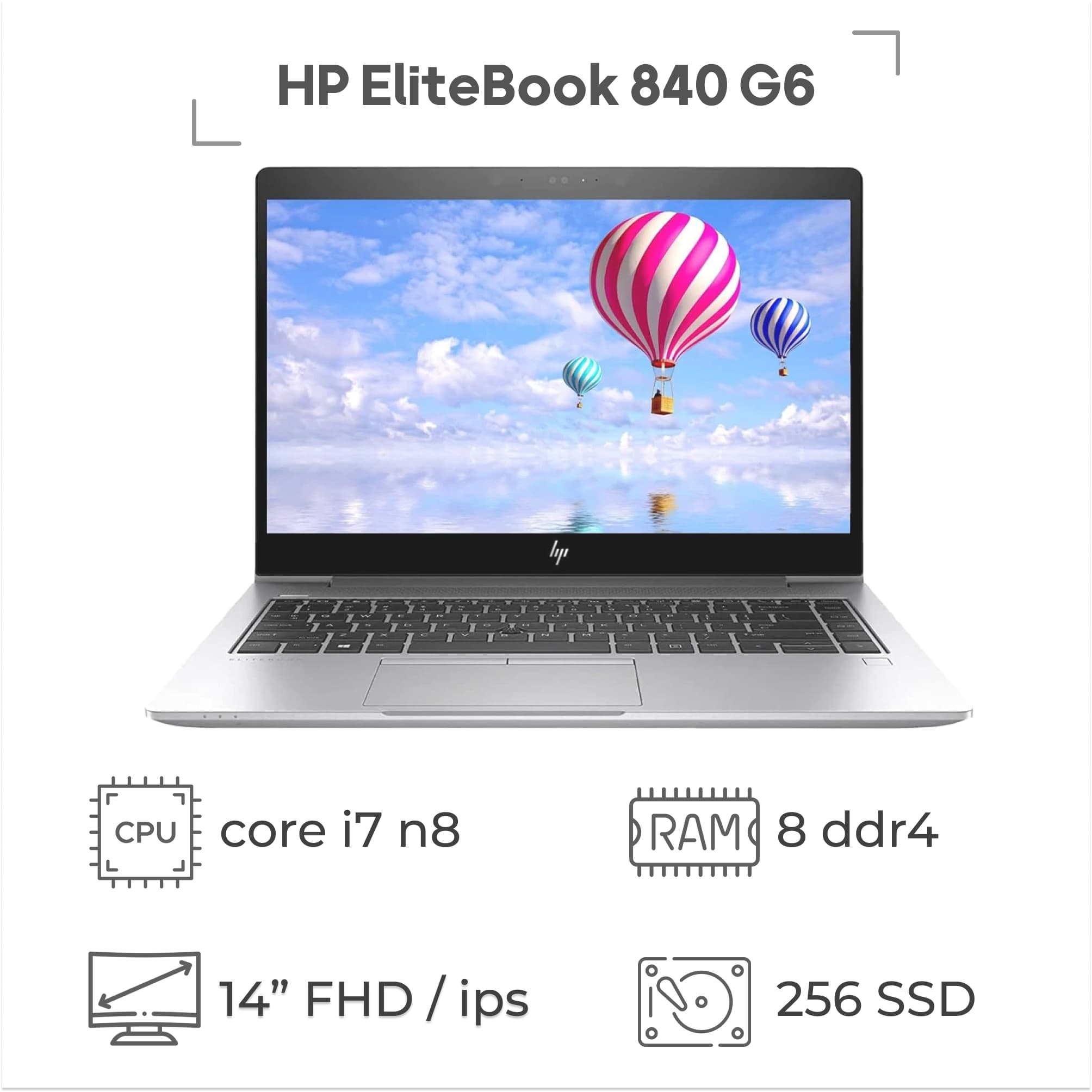 لپ تاپ استوک HP EliteBook 840 G6 پردازنده i7 نسل 8