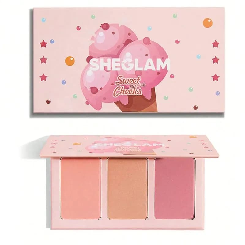 پالت سه‌تایی رژگونه شیگلم مدل Sweet Cheeks Blush Trio رنگ Enamored