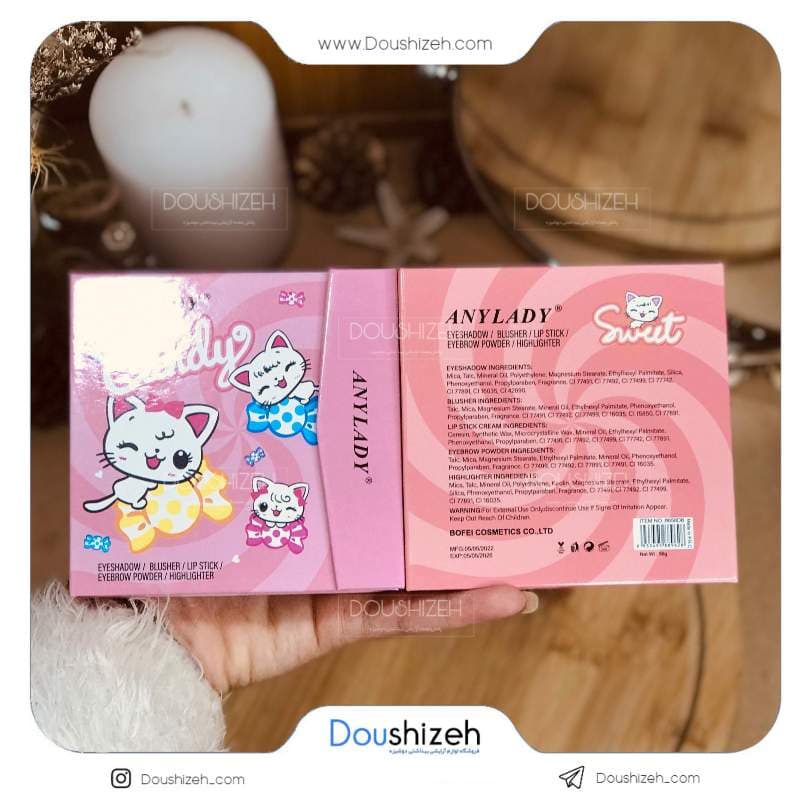 پالت سایه آنی لیدی طرح گربه ANYLADY — تصویر ۲