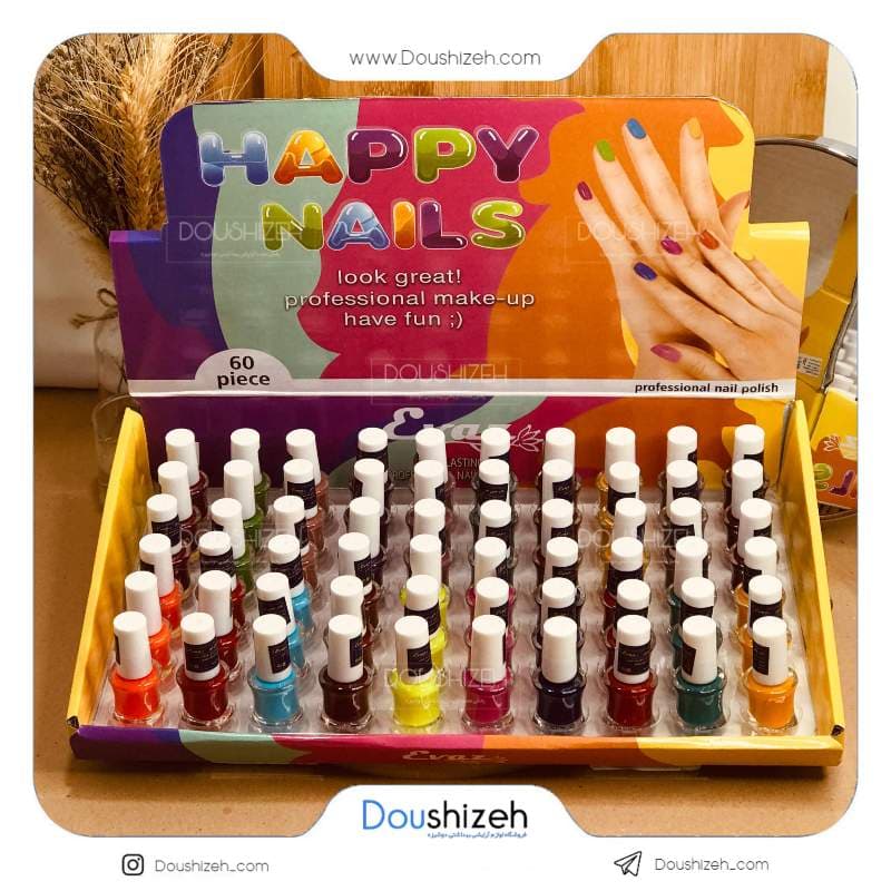 لاک ناخن رنگی طرح جدید HAPPY NAILS
