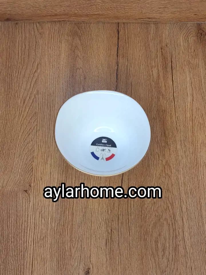 کاسه سوپ خوری مربعی شکل لب طلا