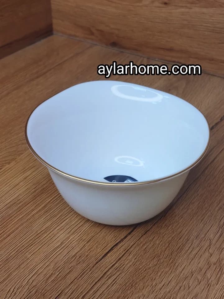 کاسه سوپ خوری مربعی شکل لب طلا — تصویر ۲
