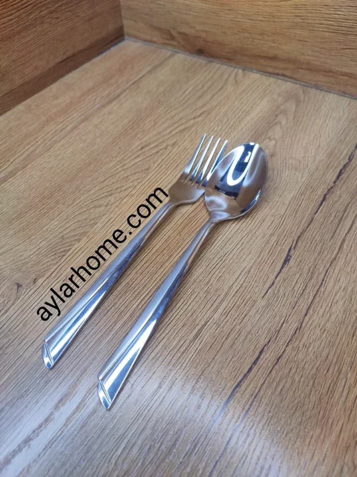 قاشق و چنگال استیل تکی طرح ناخنی — تصویر ۲