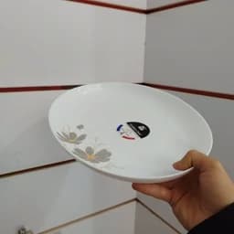 دیس بیضی گلدن اپال طرح شقایق طوسی — تصویر ۳