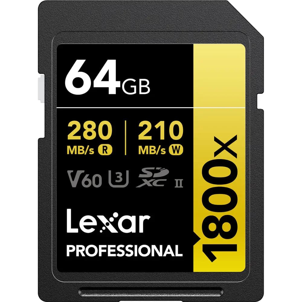 کارت حافظه لکسار Lexar 1800x SDXC 280MB UHS-II 64GB سری طلایی