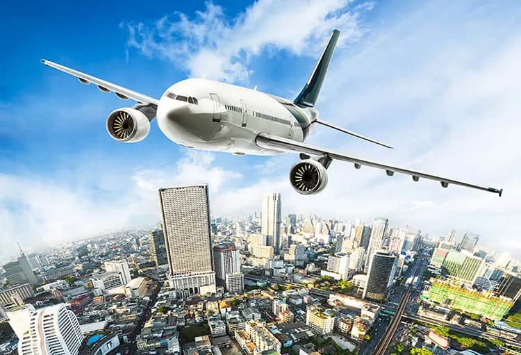 پوستر دیواری هواپیما و شهر