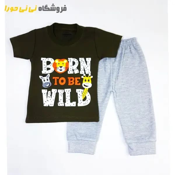 ست تیشرت و شلوار طرح zoo