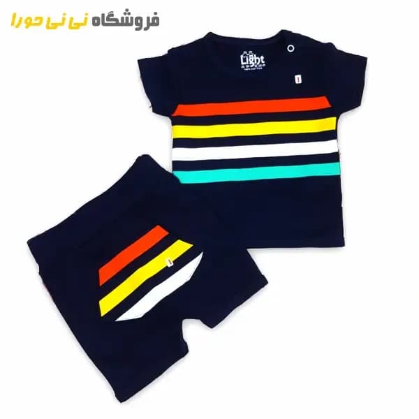 تیشرت و شورت پنبه طرح رینگی