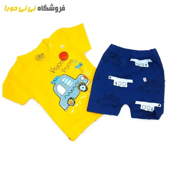 تیشرت و شورت پنبه طرح تاکسی