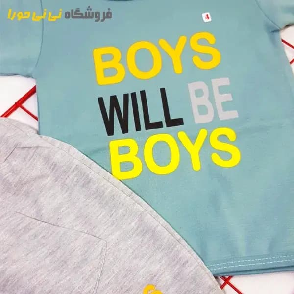 تیشرت و شورت پنبه طرح Boys — تصویر ۲