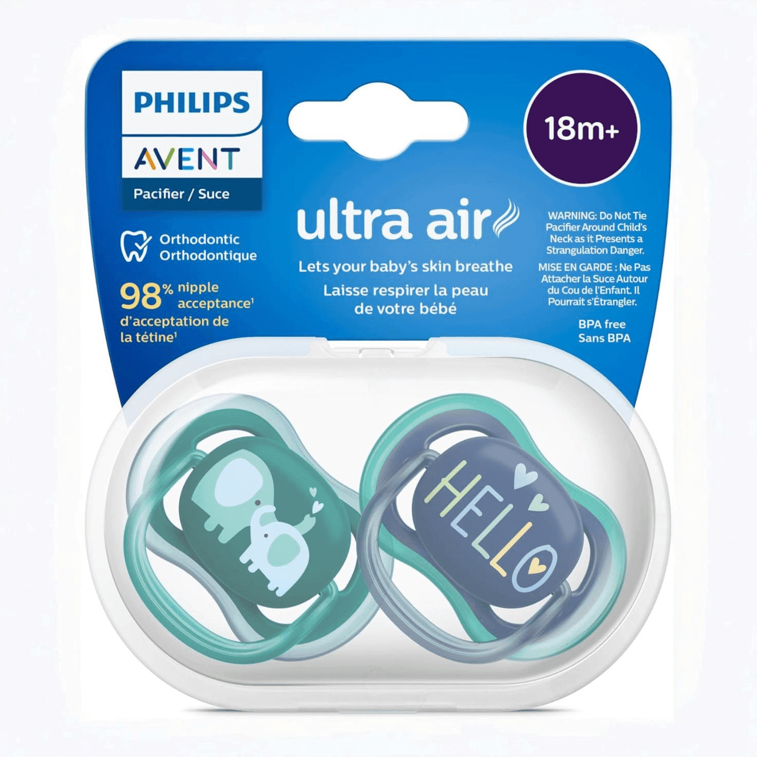 پستانک ارتودنسی بالای ۱۸ماه فیلیپس اونت سریUltraAir — تصویر ۲