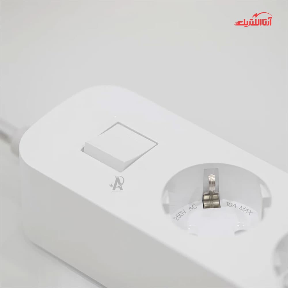 چندراهی برق 3 خانه ارت دار مجهز به شارژر 30 وات هادرون کد p343 — تصویر ۳